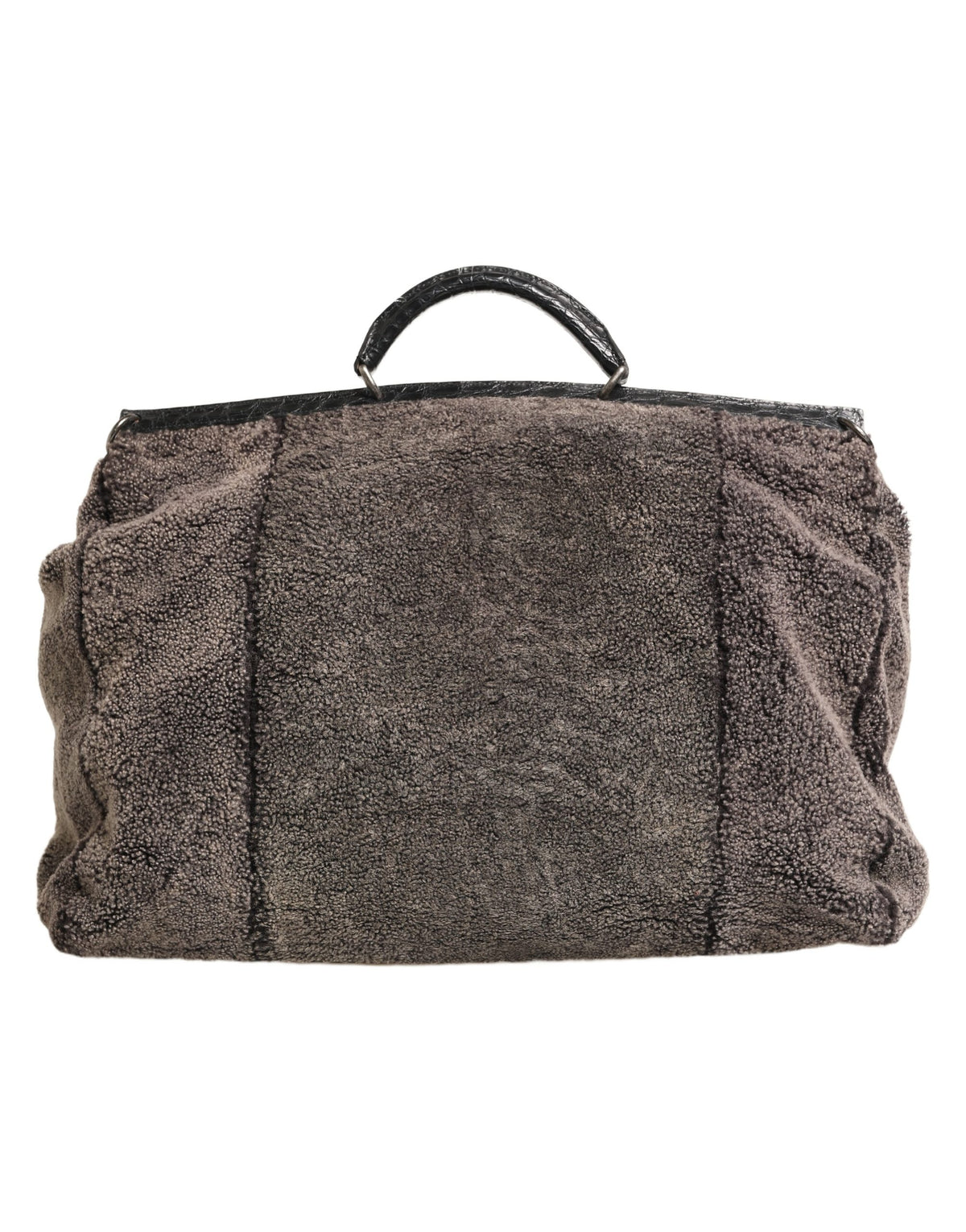 Dolce & Gabbana Black Shearling Leather Messenger Shoulder Men Borse Bag