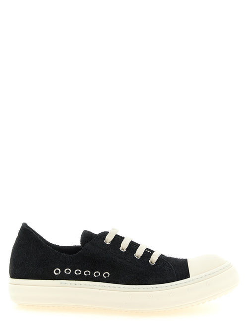 Rick Owens Black Calfskin Low Top Sneakers