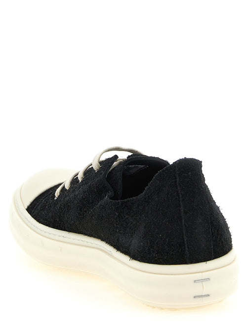 Rick Owens Black Calfskin Low Top Sneakers