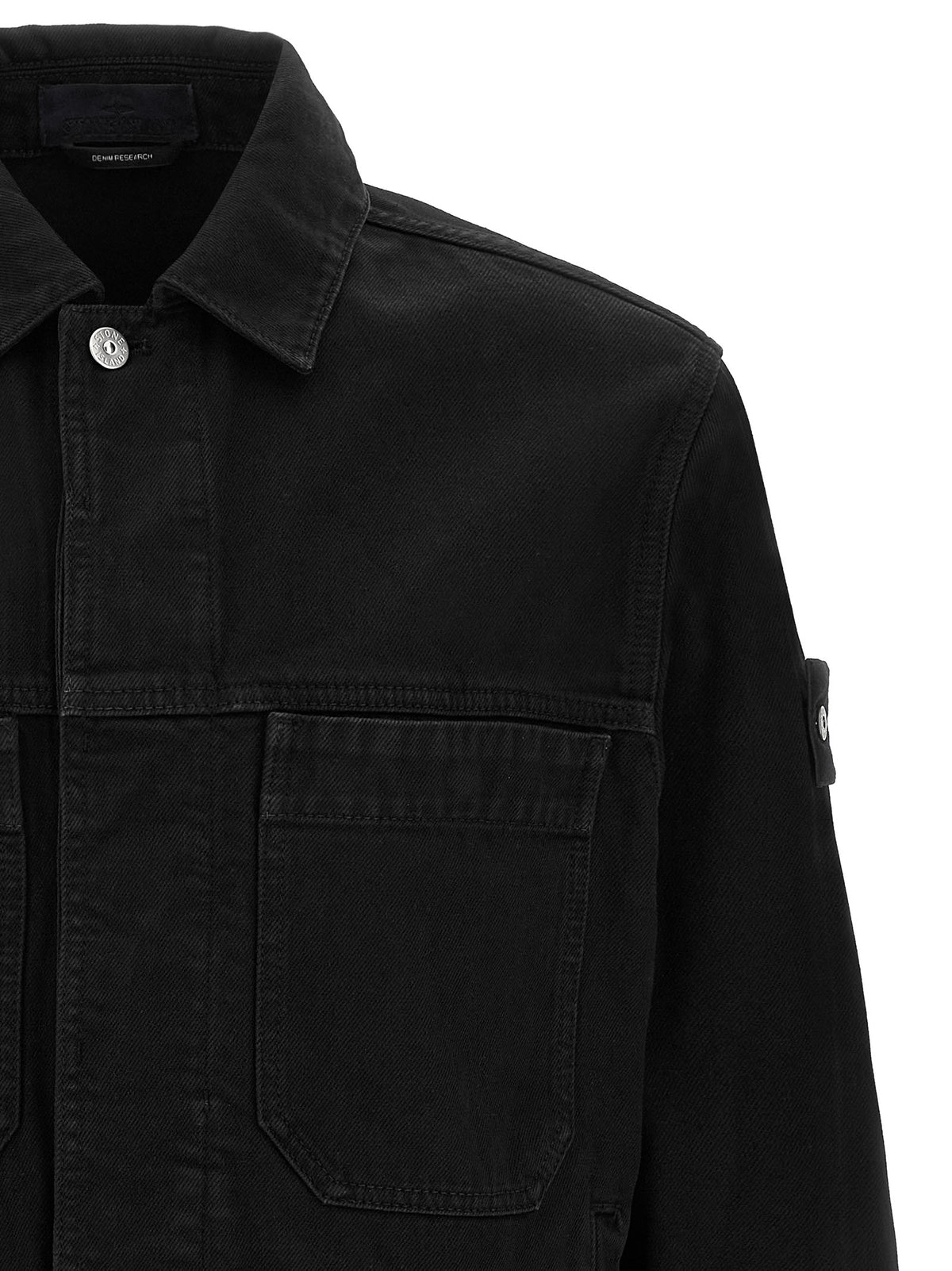Stone Island Black Cotton Denim Jacket
