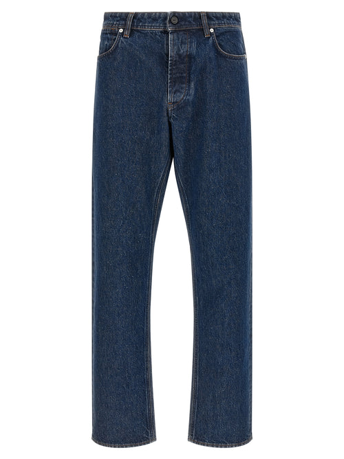 Stone Island Blue Cotton Straight-Leg Jeans