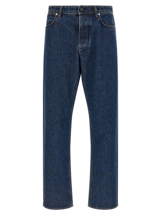 Stone Island Blue Cotton Straight-Leg Jeans