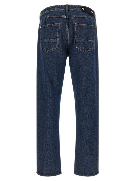 Stone Island Blue Cotton Straight-Leg Jeans