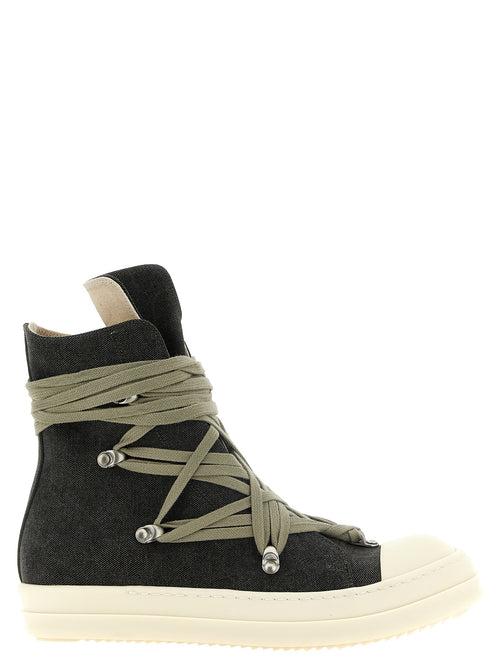 DRKSHDW Black Cotton High Top Sneakers