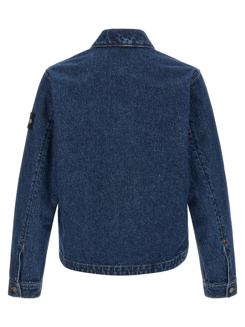 Stone Island Blue Cotton Denim Jacket