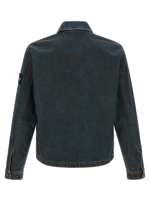 Stone Island Blue Cotton Denim Jacket