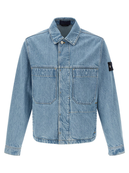Stone Island Blue Cotton Denim Jacket