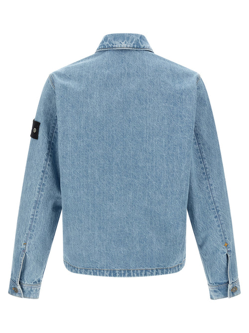 Stone Island Blue Cotton Denim Jacket