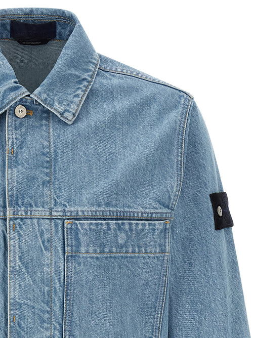 Stone Island Blue Cotton Denim Jacket