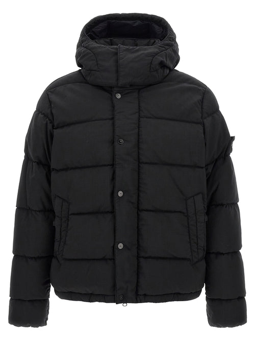 Stone Island Black Virgin Wool Full-Length Jacket