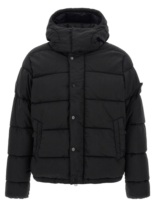 Stone Island Black Virgin Wool Full-Length Jacket