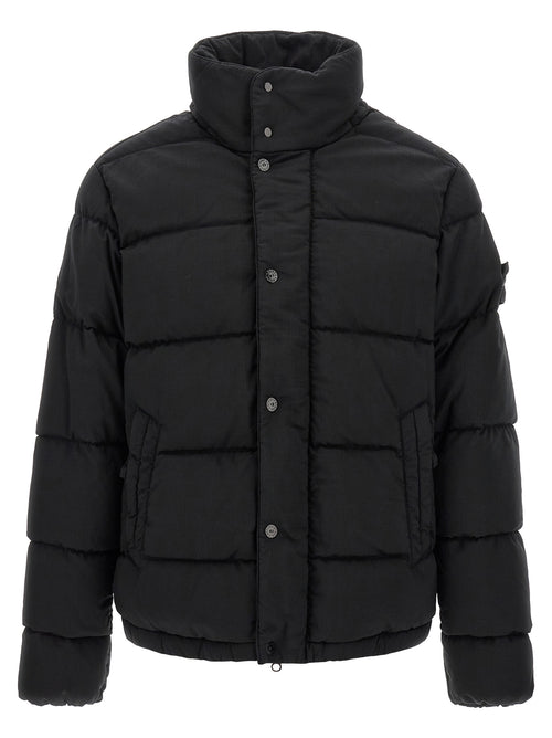 Stone Island Black Virgin Wool Full-Length Jacket