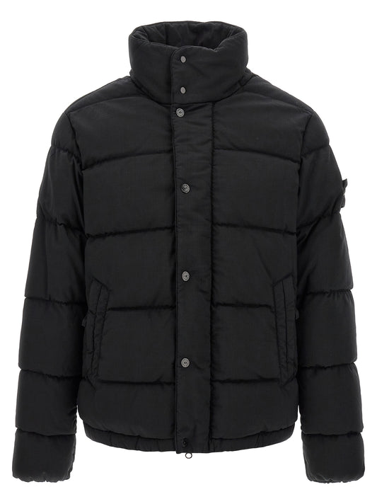 Stone Island Black Virgin Wool Full-Length Jacket