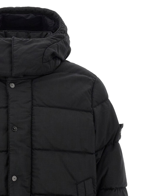 Stone Island Black Virgin Wool Full-Length Jacket