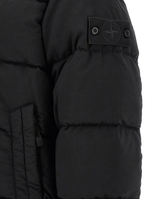 Stone Island Black Virgin Wool Full-Length Jacket