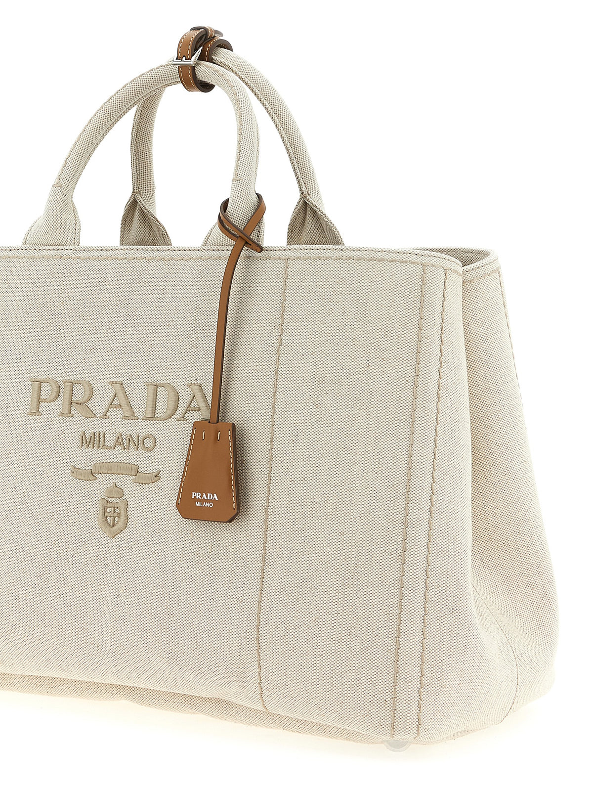 Prada Beige Cotton Tote Bag