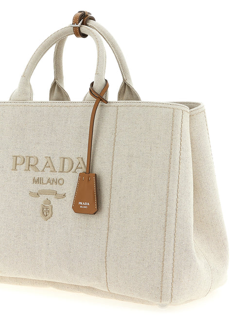 Prada Beige Cotton Tote Bag