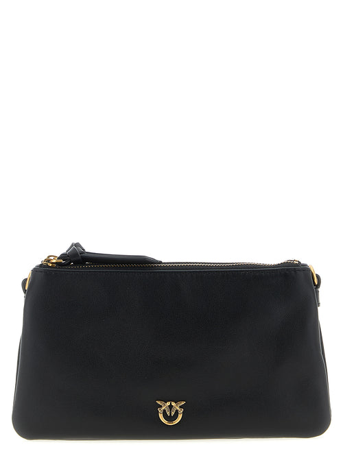 PINKO Black Calfskin Crossbody Bag