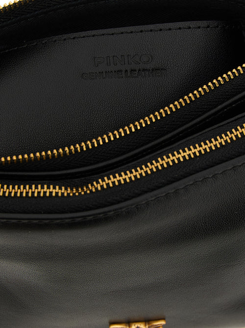 PINKO Black Calfskin Crossbody Bag
