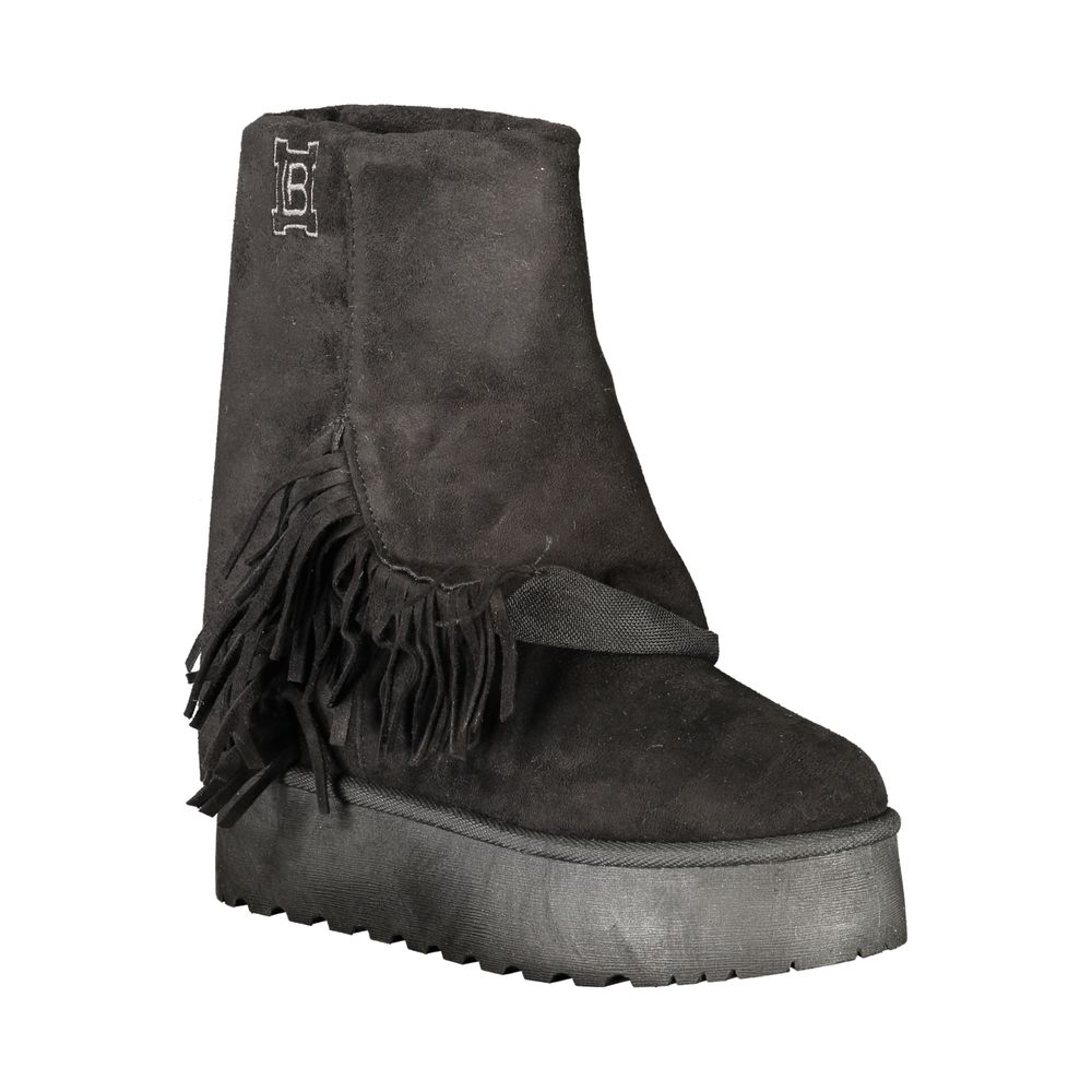 Laura Biagiotti Black Polyurethane Womens Boot