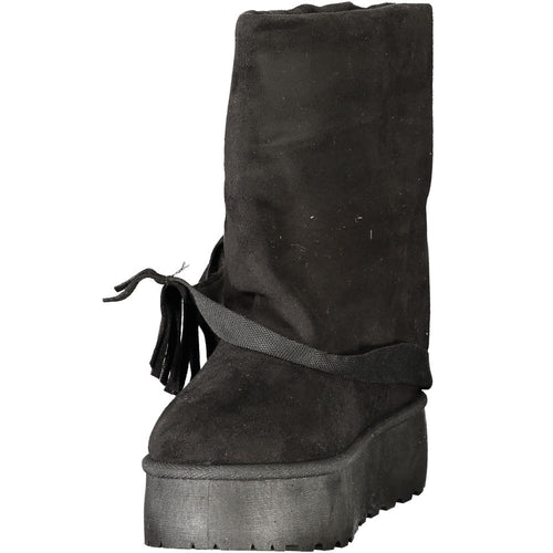 Laura Biagiotti Black Polyurethane Womens Boot