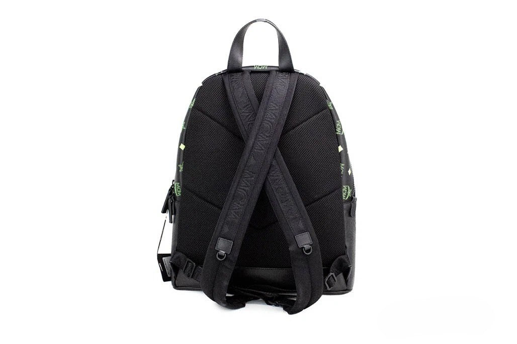 MCM Color Splash Visetos Green and Purple Leather Backpack