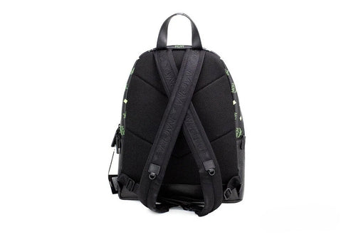 MCM Color Splash Visetos Green and Purple Leather Backpack