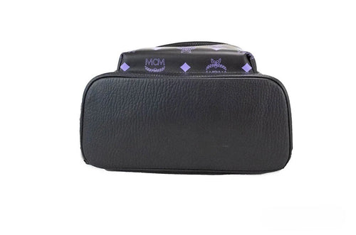 MCM Color Splash Visetos Green and Purple Leather Backpack