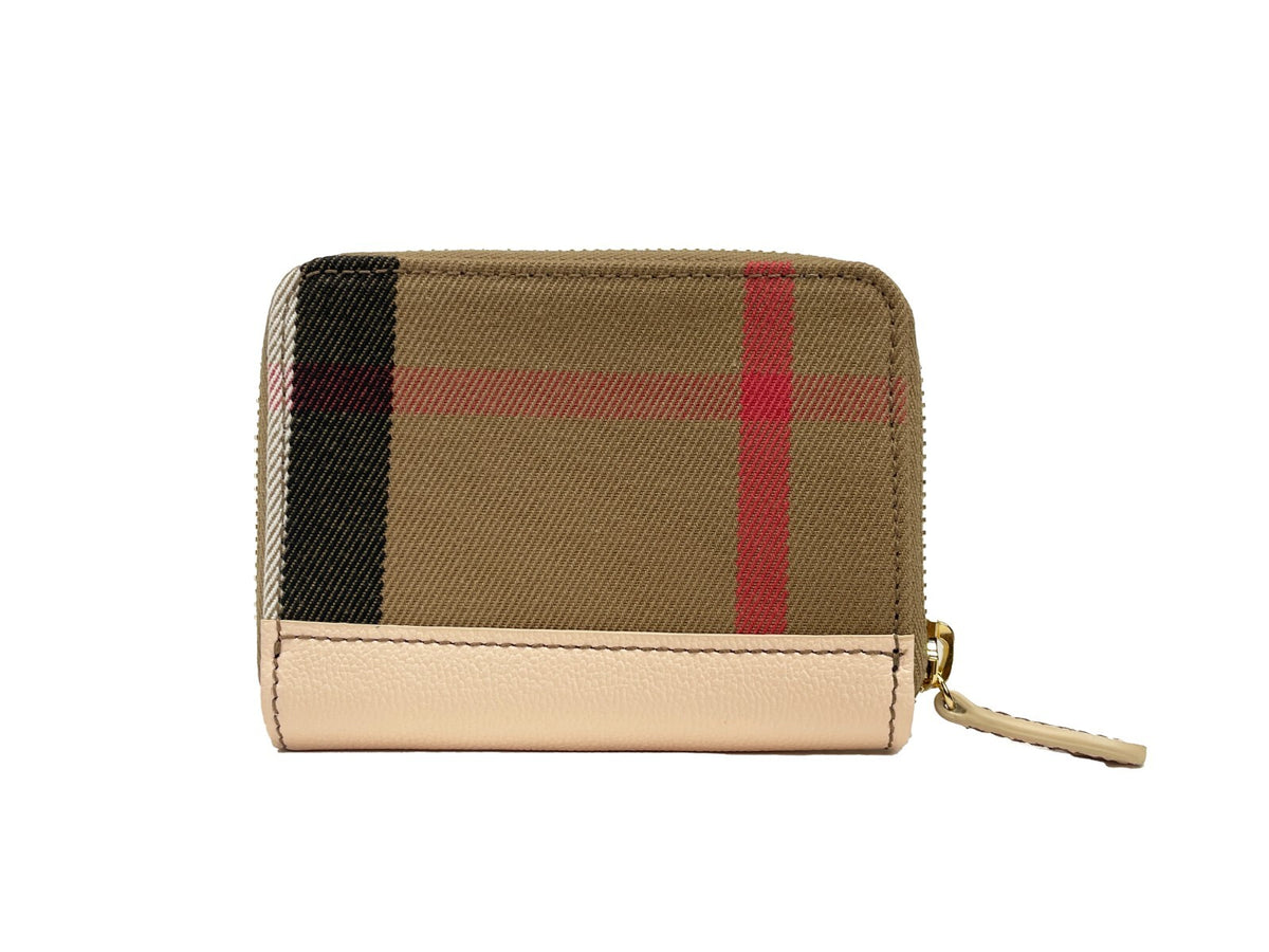 Burberry Check Zip-Around Coin Wallet