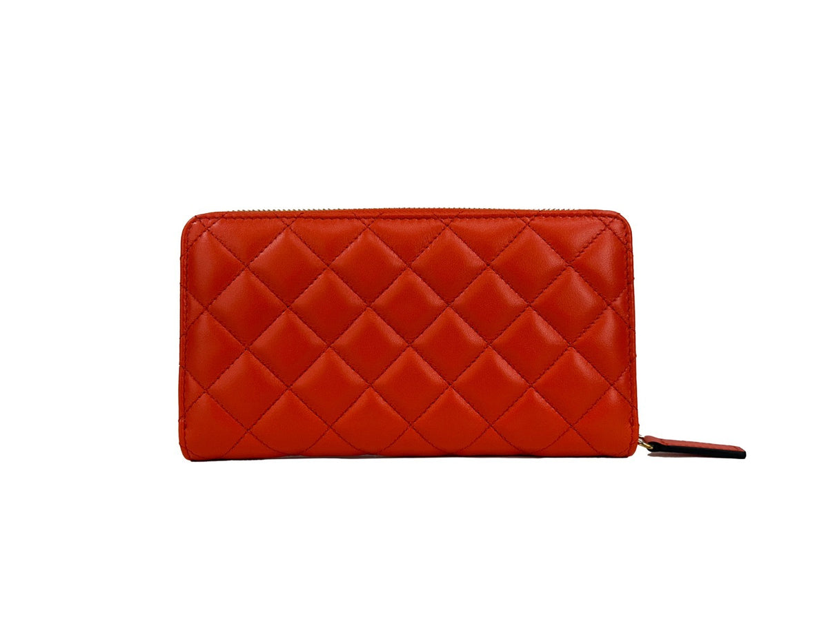 Versace Quilted Leather Continental Zip Wallet