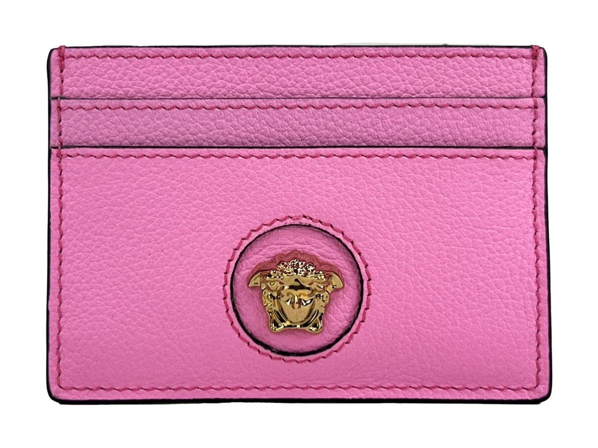 Versace Mini Medusa Pink Grainy Leather Card Holder