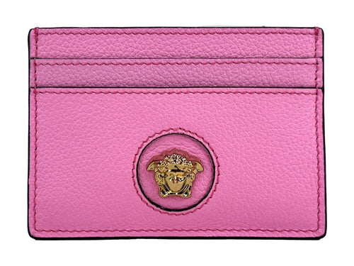Versace Mini Medusa Pink Grainy Leather Card Holder