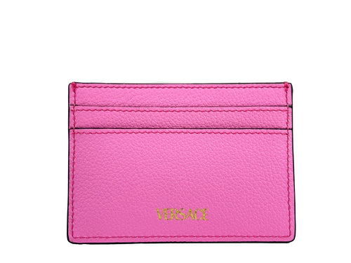 Versace Mini Medusa Pink Grainy Leather Card Holder