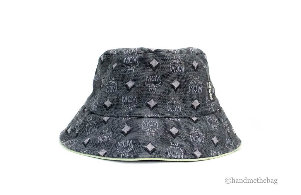 MCM Visetos Dark Grey Monogram Bucket Hat