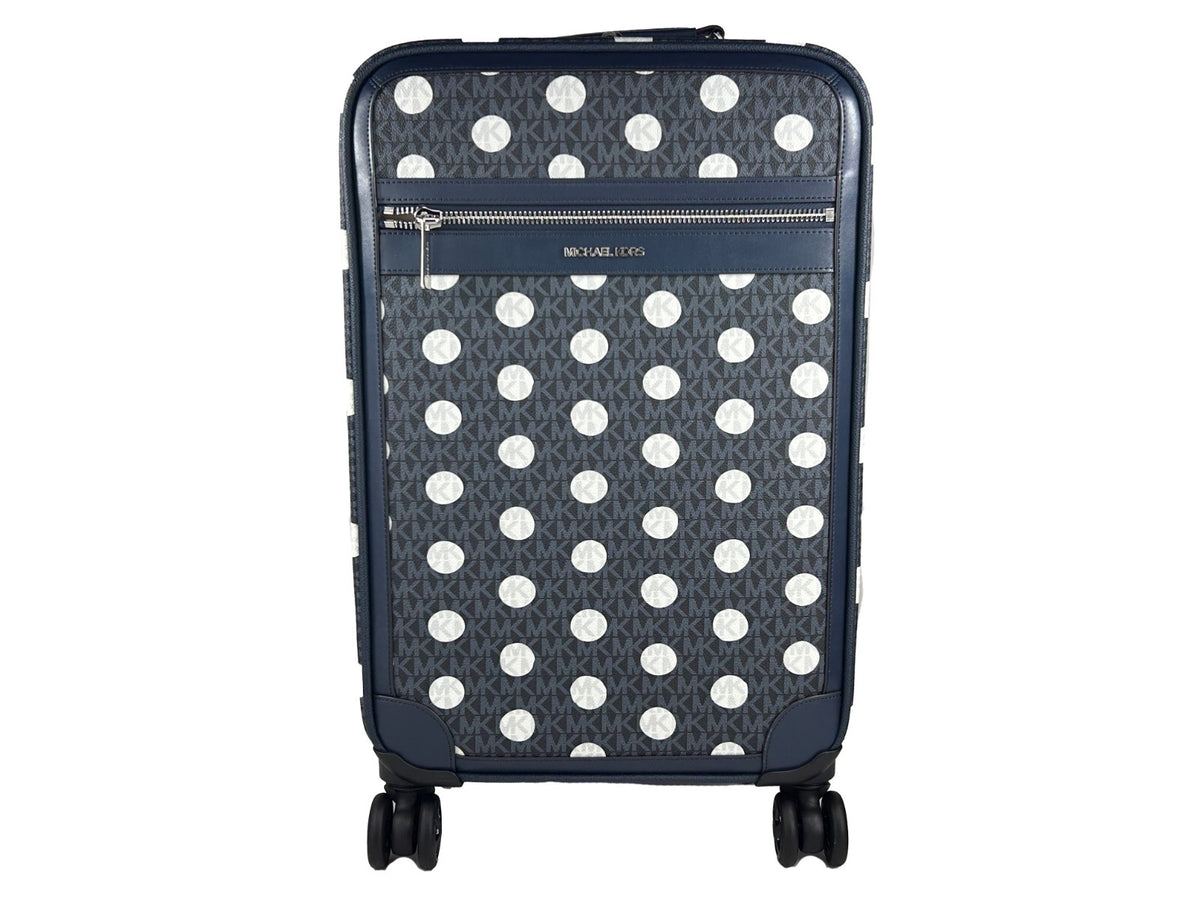 Michael Kors Small Navy Signature Rolling Cabin Suitcase