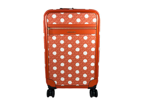 Michael Kors Small Red Clay Signature Rolling Cabin Suitcase