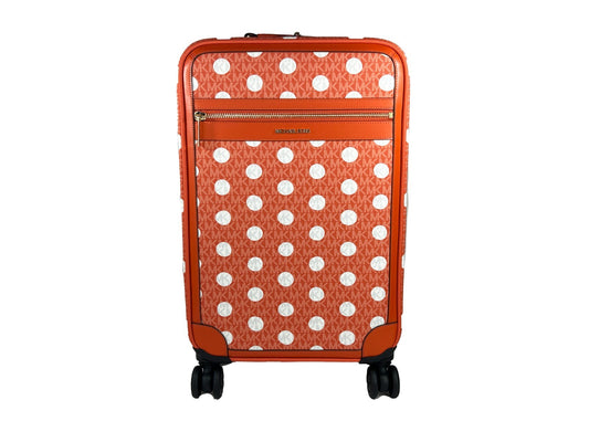 Michael Kors Small Red Clay Signature Rolling Cabin Suitcase