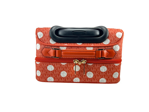 Michael Kors Small Red Clay Signature Rolling Cabin Suitcase