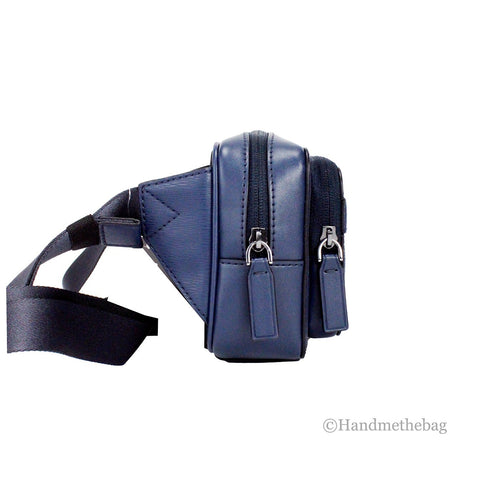 Michael Kors Cooper Small Navy Leather Double-Zip Belt Bag