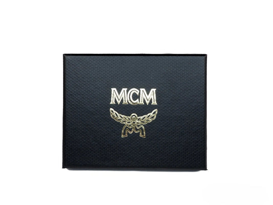 MCM Neon Yellow Visetos Diamond Logo Card Case Wallet