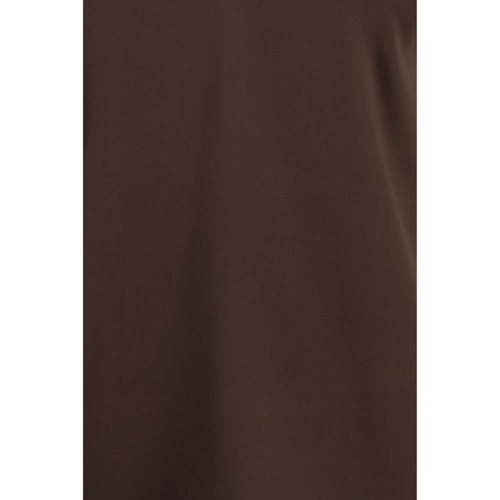 Brunello Cucinelli Brown Silk Sleeveless T-Shirt