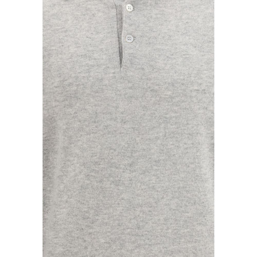 Brunello Cucinelli Gray Cashmere Polo Shirt