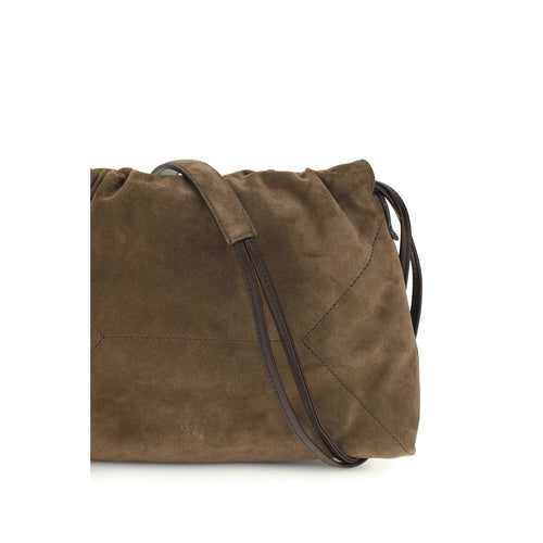 Brunello Cucinelli Brown Calf Leather Shoulder Bag