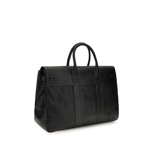 Brunello Cucinelli Black Calf Leather Bos Taurus Luggage And Travel