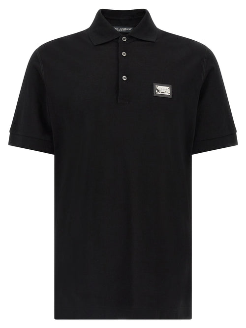 Dolce & Gabbana Black Cotton Polo Shirt
