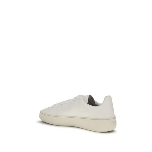 Prada White Calf Leather Bos Taurus Low Top Sneakers