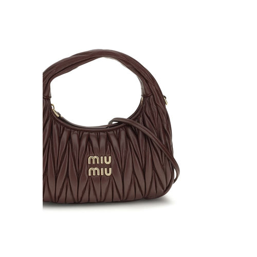 Miu Miu Bordeaux Calf Leather Bos Taurus Shoulder Bag