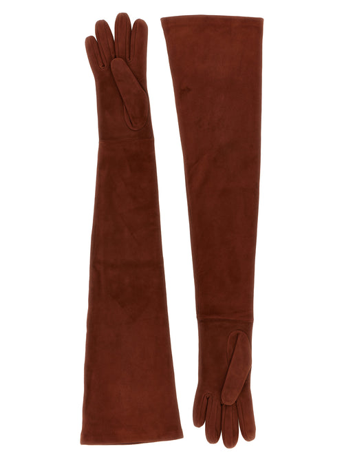Max Mara Brown Lamb Leather Gloves