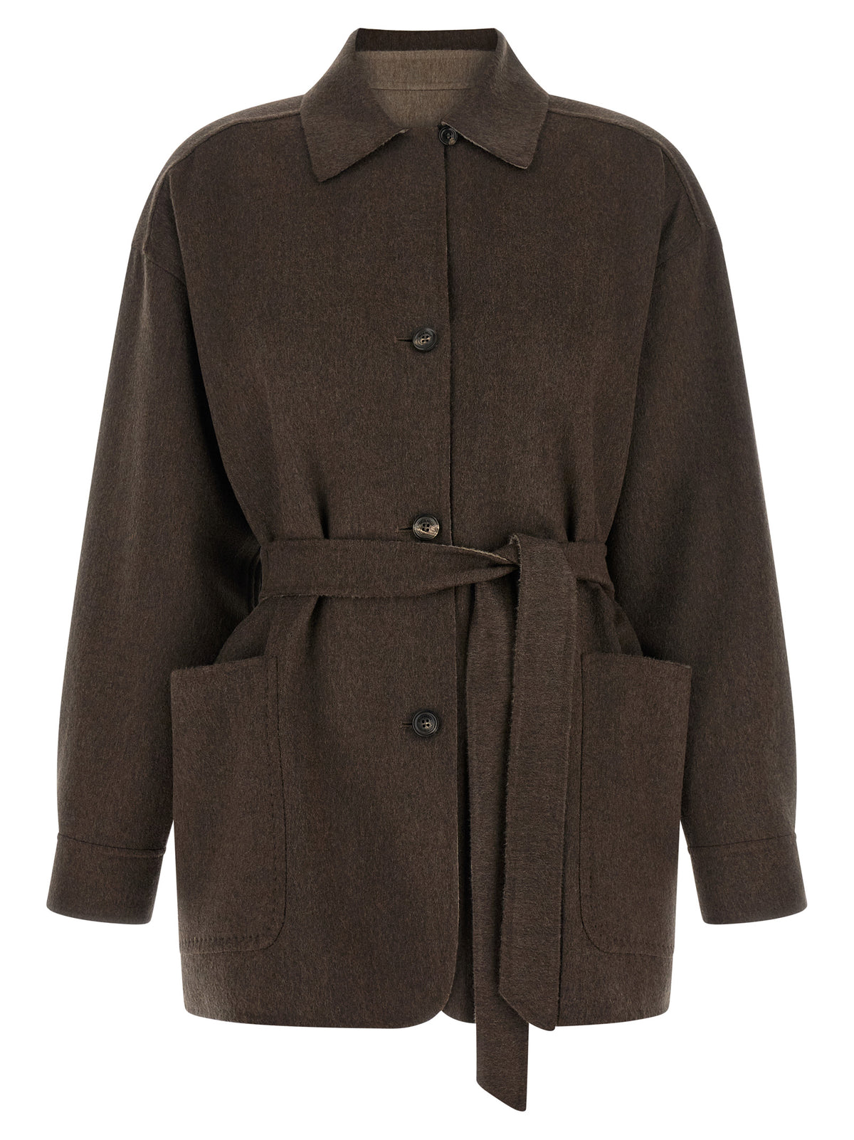 Max Mara Multicolor Cashmere Full-Length Jacket