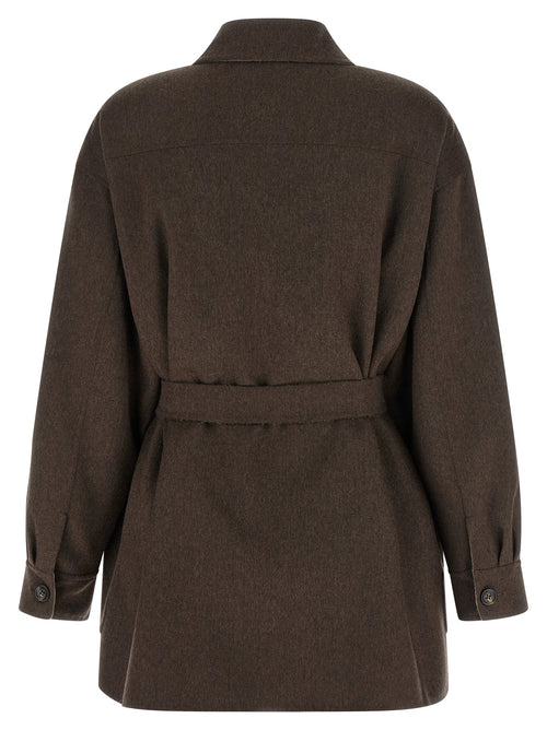 Max Mara Multicolor Cashmere Full-Length Jacket